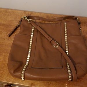 Leather coach bag brown